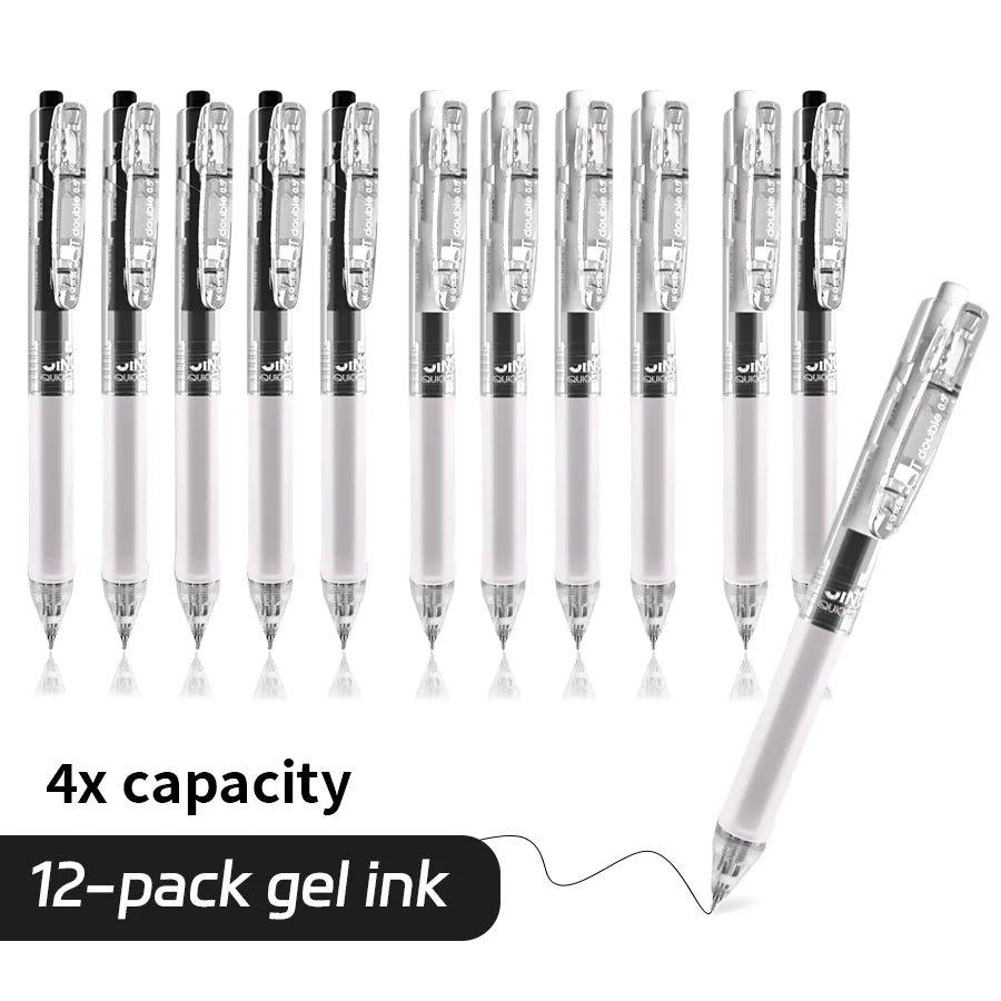 Gel Pens 12 Pack - Retractable, Ultra Fine Tip 0.5mm, Durable Non-slip Pen Body, Suitable for Students and Office - Cheap