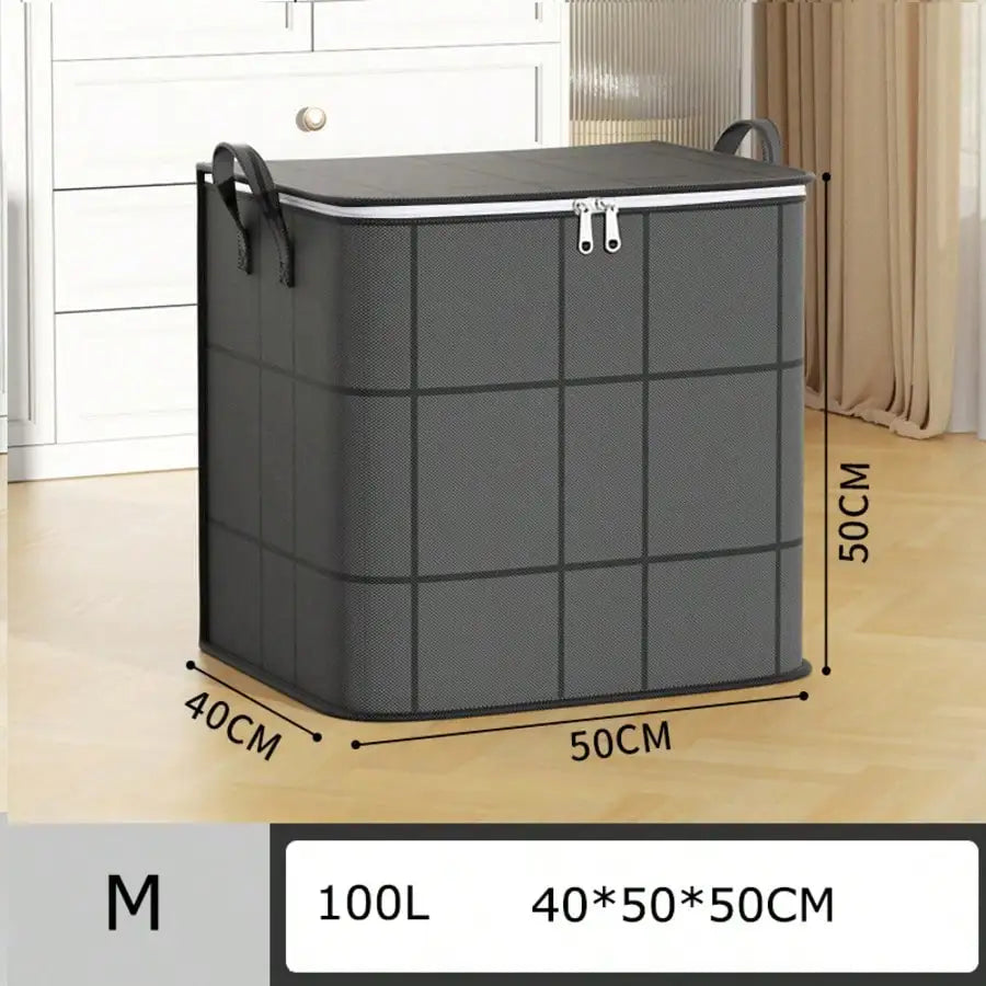 1pc Large Capacity Foldable Clothes Storage Bag, Home Goods, Blanket Dust Cover Bag, 3D Storage Bag, Bedroom Wardrobe Clothing Organizer, Easy To Fold, Space Saving, High Quality Fabric,