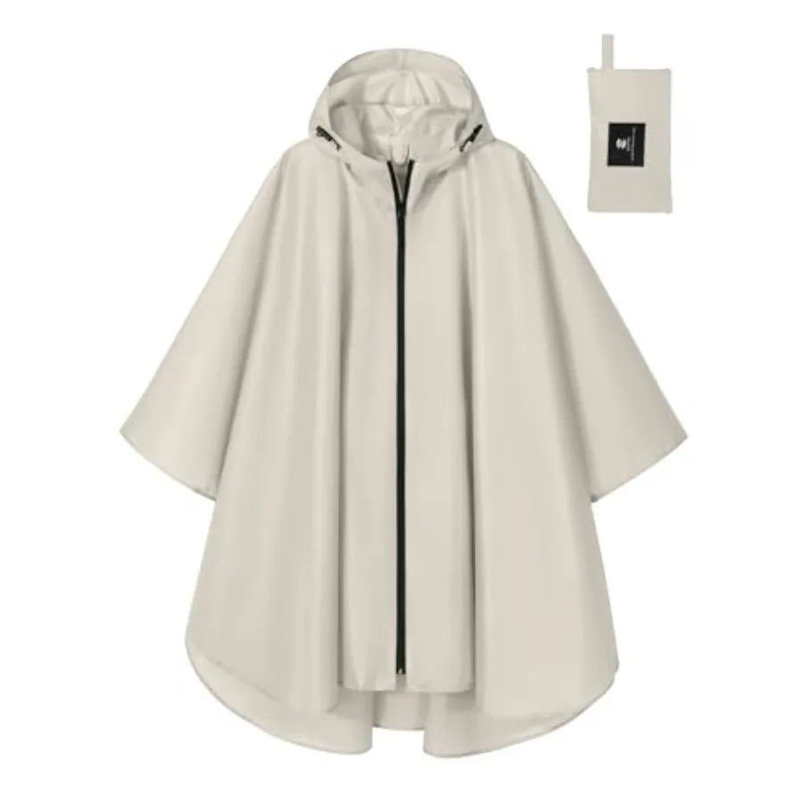 SaphiRose Lightweight Waterproof Rain Poncho for Adults with Hood Portable Rainwear for Outdoor