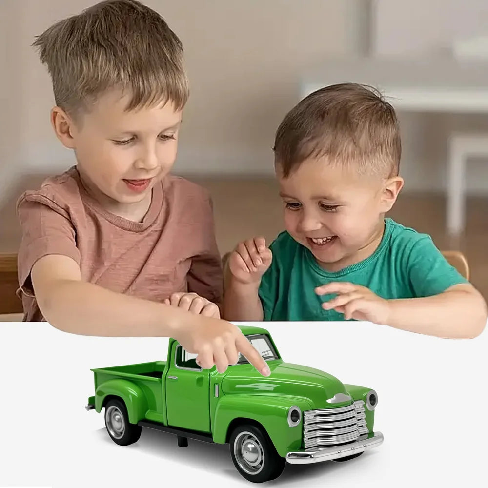 Little Green Toy Trucks for Kids Ages 2 3 4 5 6 7 8 Year Old Boys Girls, 1:32 Alloy Kids Car Toy Driveable, Car Door Can Open