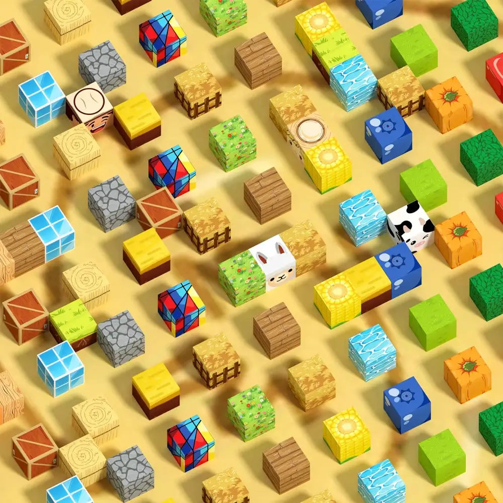 Rural Magnetic Building Set, Random Pattern Farm Life Construction Toys, Universal Compatible Stackable Cubes, Children's DIY Scenic Farm Construction Toys, Educational STEM Puzzle Set, Expandable Magnetic Building Blocks, Cr