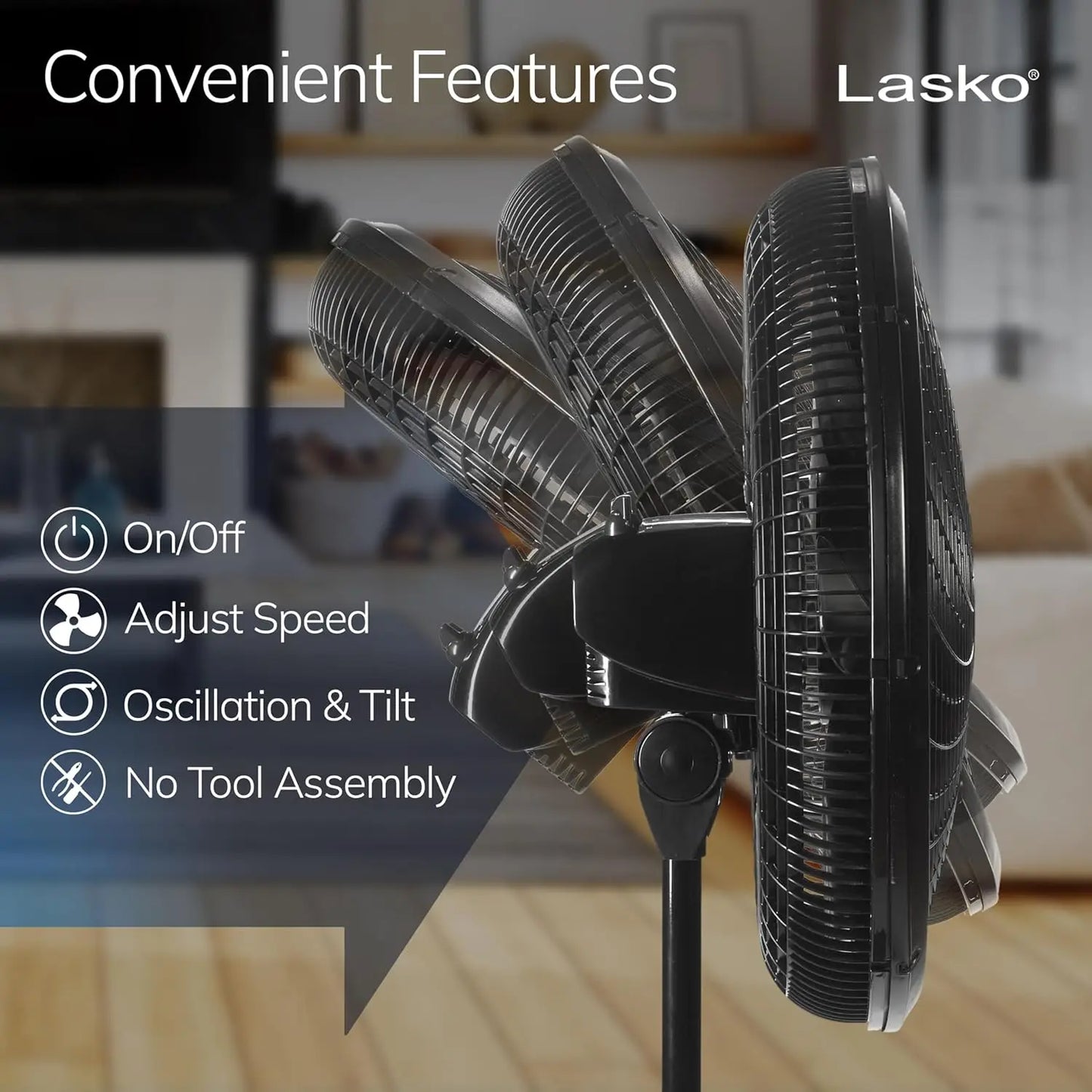 Oscillating Pedestal Fan with Adjustable Height, 3 Speeds for Bedroom and Living Room, Portable Stand Fan 18 Inches