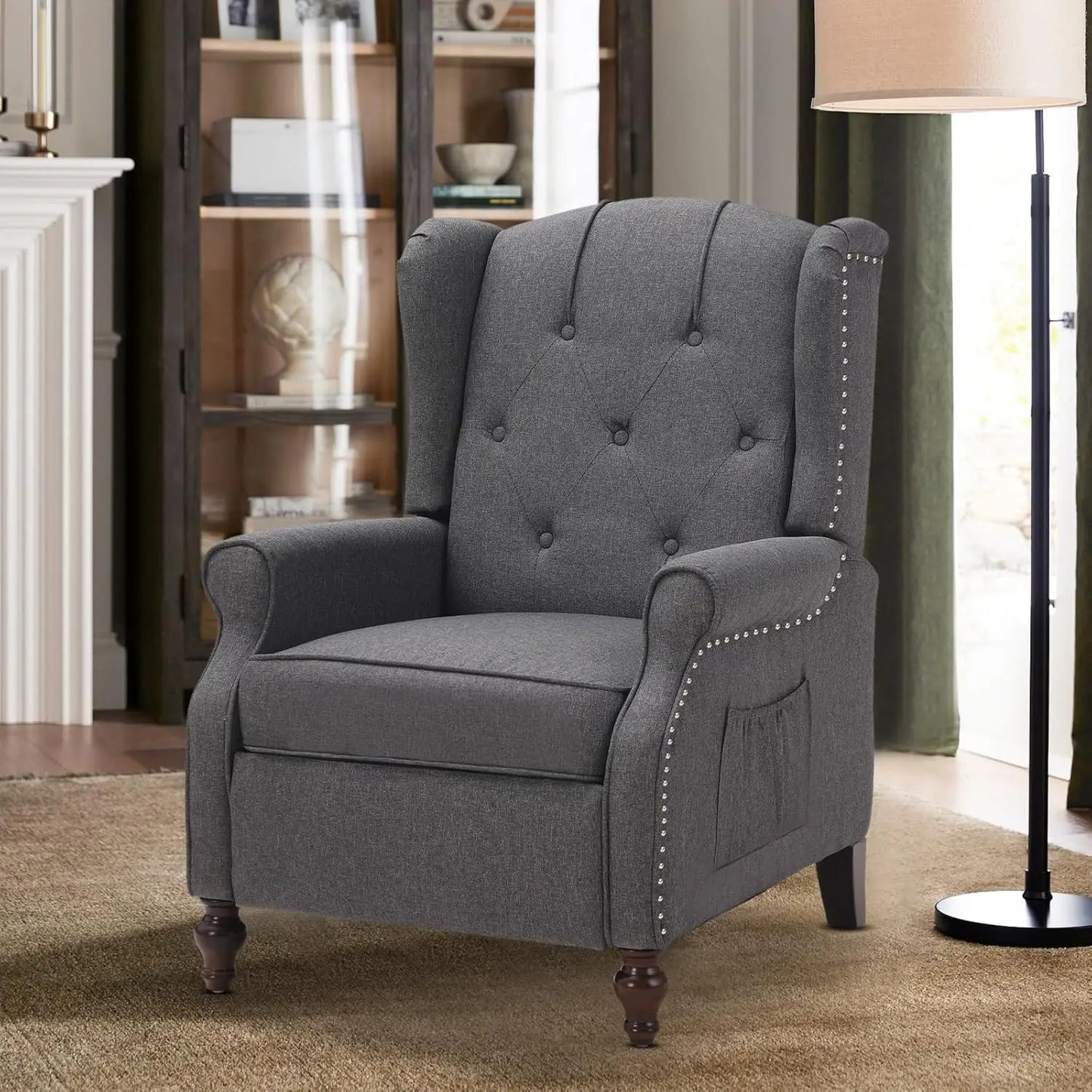 Massage Heat Wingback Recliner Push Back Armchair Living Room Bedroom Home Theater Beige,Customized