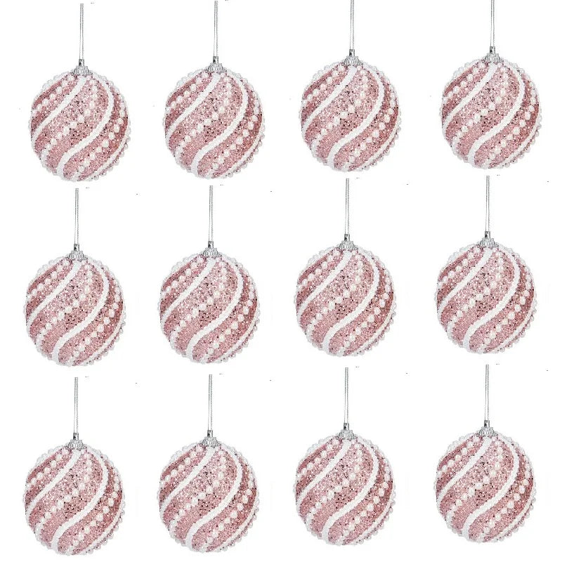 12PCS Christmas Ball Nordic Creativity Christmas Ornament Pendant Foam Balls Wedding Hanging Ball Decoration Supplies Xmas