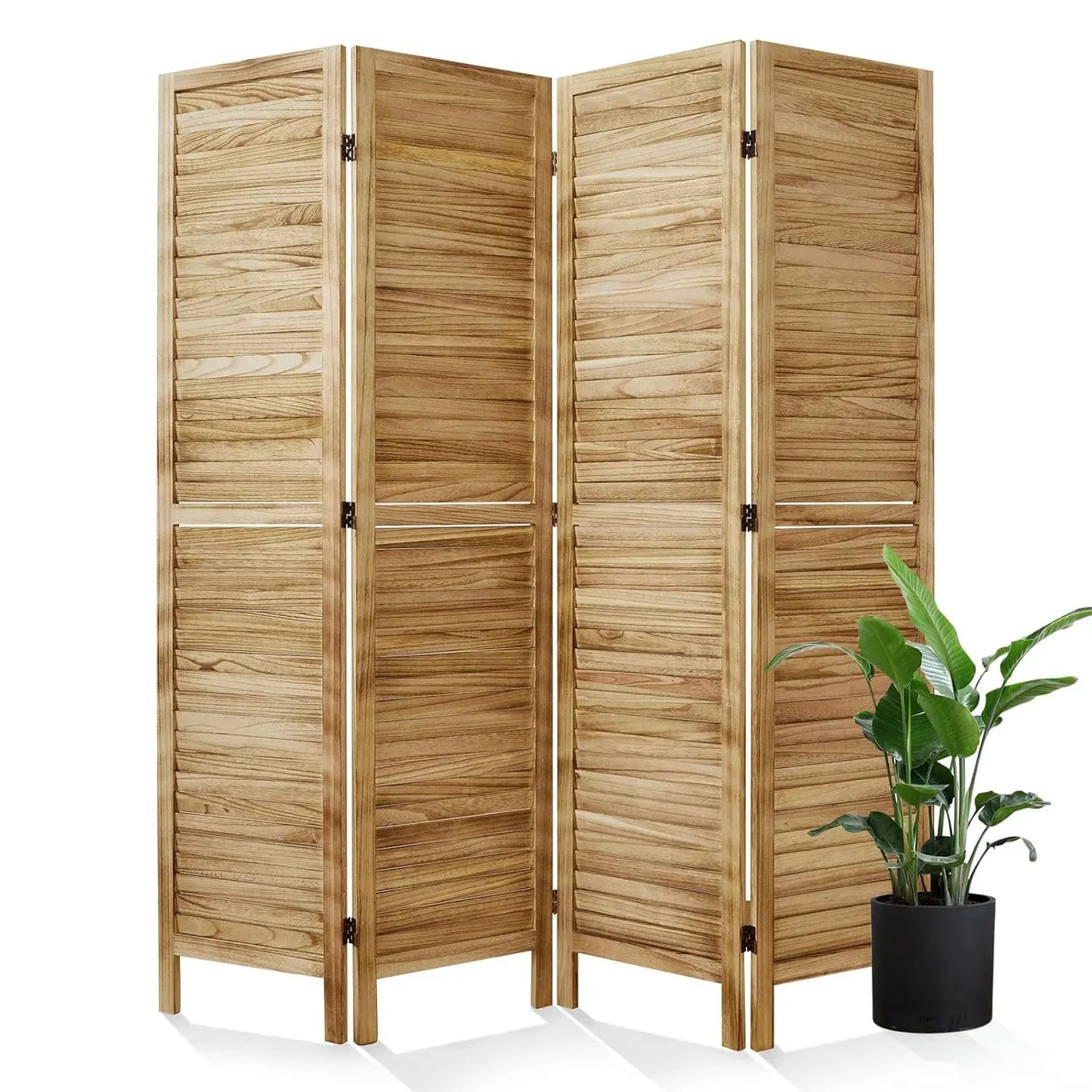 Room Dividers and Folding Privacy Screens, Wood Louvered Separators Divider Wall for Home Office Bedroom - 4, Customized