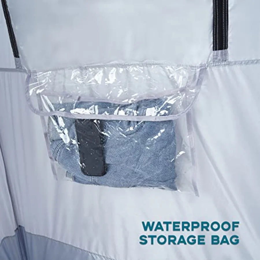 Shower Tent for Outdoor Camping: Waterproof Polyester, Beige, Quick-Setup Privacy Shelter for Dressing, Changing, Toilet, Hikin