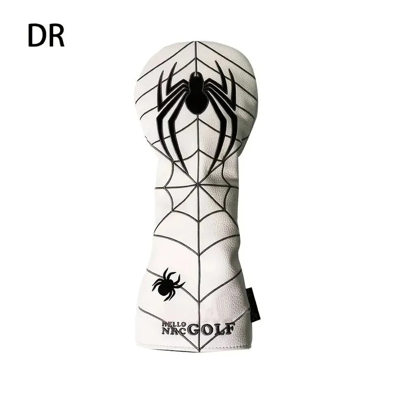 Spider Golf Head Covers PU Leather for Driver Fairway Wood Golf Clubs Durable Water-Resistant Protective Covers Stylish Design for Golf Course Use Golfer Games and Perfect Golf Gift Accessories