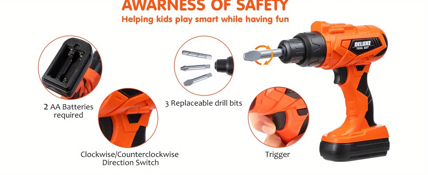 JOYFY 32PCS Kids Tool Set Pretend Play Toddler Tool Toys with Construction Backpack Costume for Boy Girl Birthday