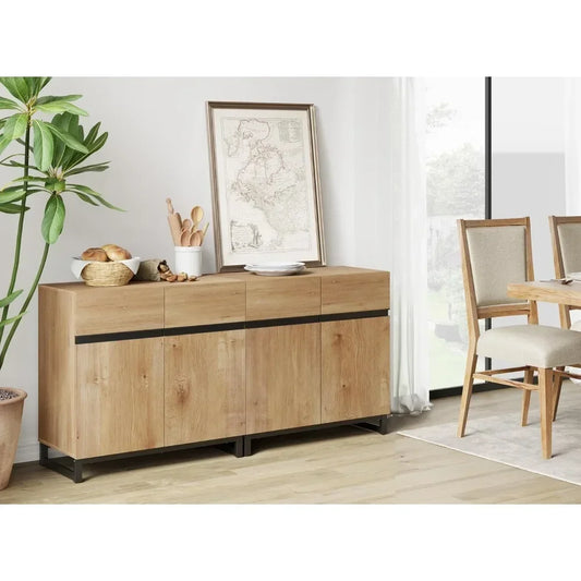 Multifunctional Sideboard Buffet Cabinets,Modern Sideboard with Adjustable Shelf and Metal Base,Coffee Bar Cabinet Storage
