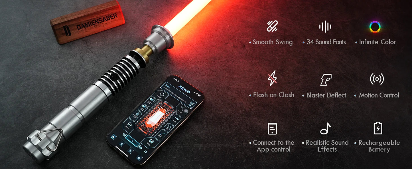 Luke Inspired Lightsaber XRGB3.0/Xenopixel 3.0 Smooth Swing App Control Colour Change