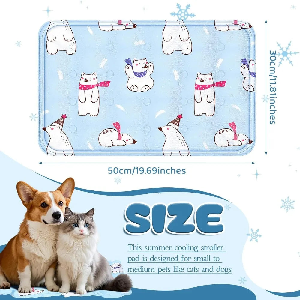 Waterproof Cooling Mat for Pet Stroller Washable Summer Sleeping Pad for Dogs and Cats 11.81x19.69 Inches