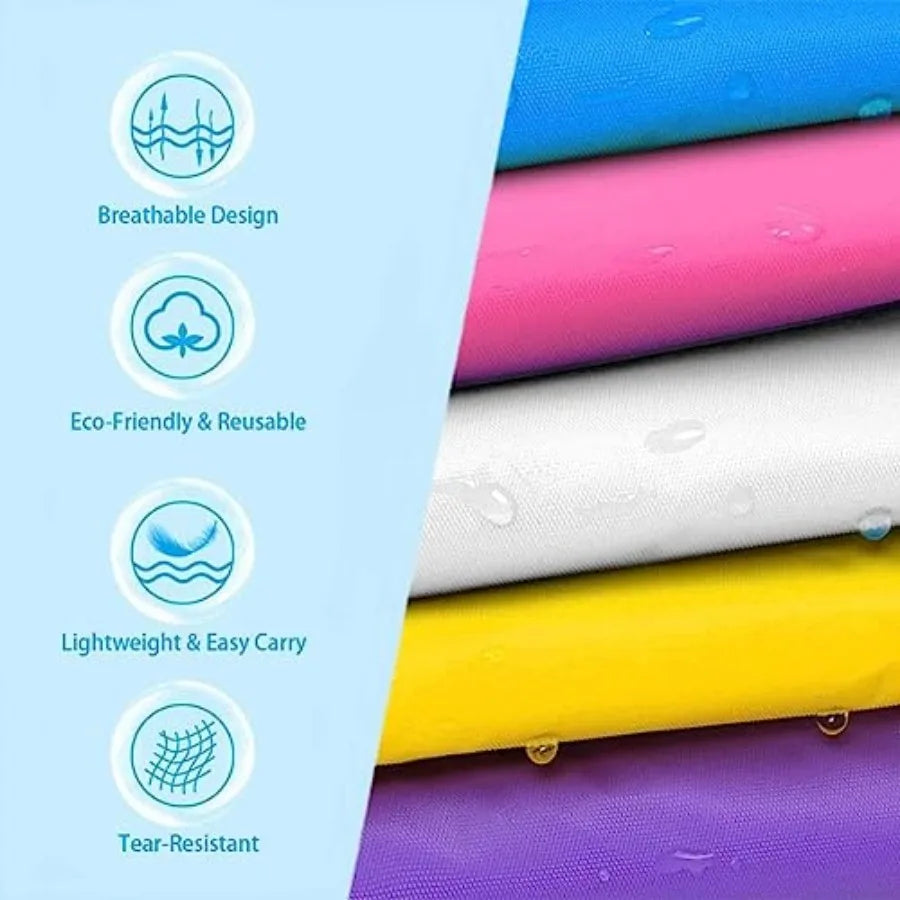 Rain Poncho, Reusable EVA Raincoat for 6-13 Girls Boys, Waterproof Rain Jackets Rainwear with Hood