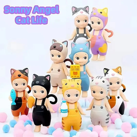 Sonny Angel Blind Box Cat Life Serise Mini Cat Action Figures Toys High Quality Ornaments Dolls Fans Children Christmas Gift