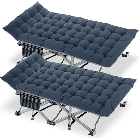 Folding Camping Cot with Mattress, 2 Pack Heavy Duty Folding Cot for Adults, Portable Sleeping Cot Bed Adults Outdoor Bedwith