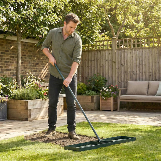 36" x 10" Lawn Leveling Rake with 66.5" Handle