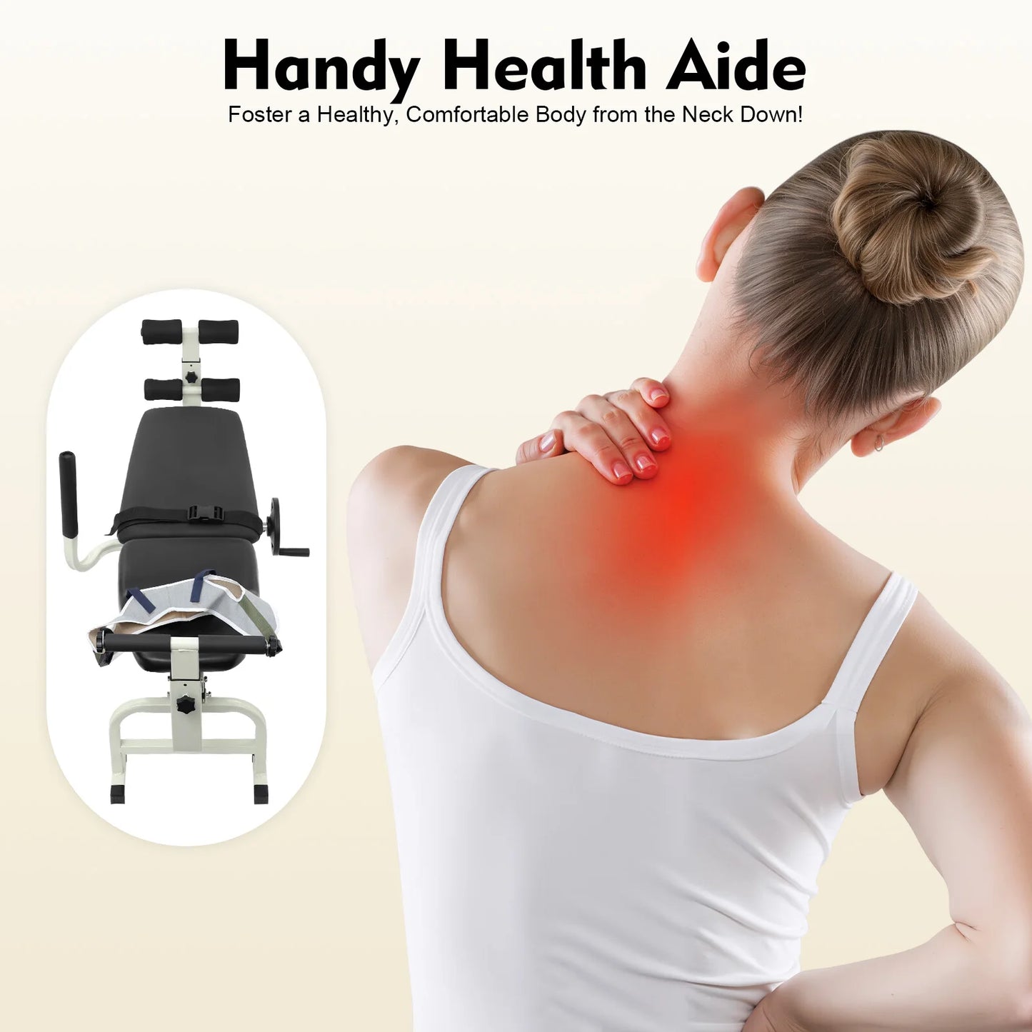 Back Stretch Bench Multifunctional Neck Stretcher Decompression Bench Lumbar Traction Bed Home Workout Stretcher