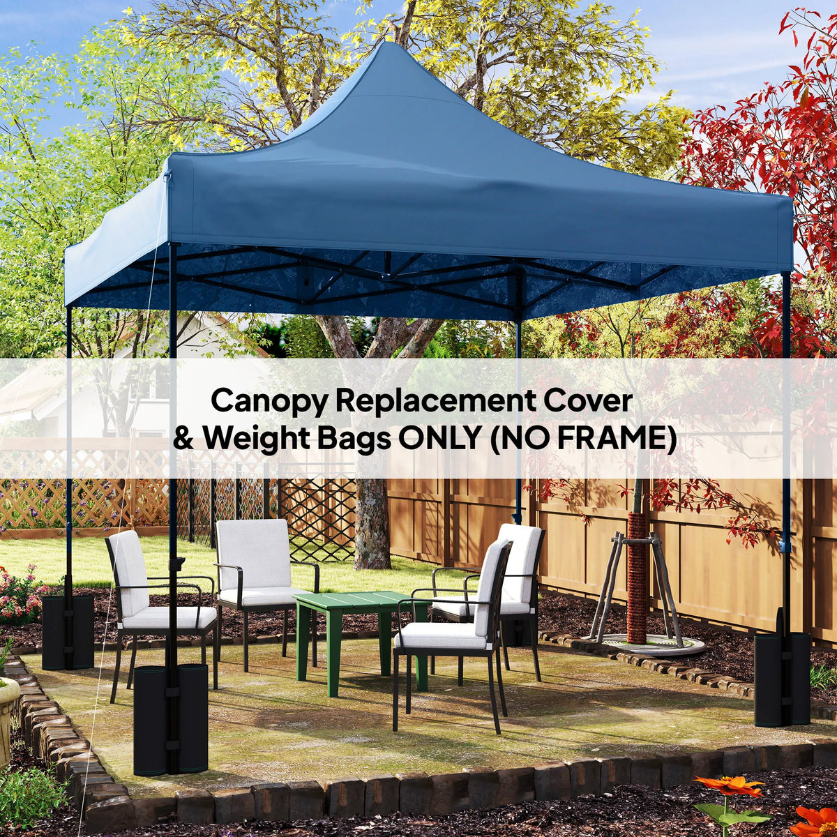 10' x 10' Pop up Canopy Replacement Top with Weight Bags, Blue