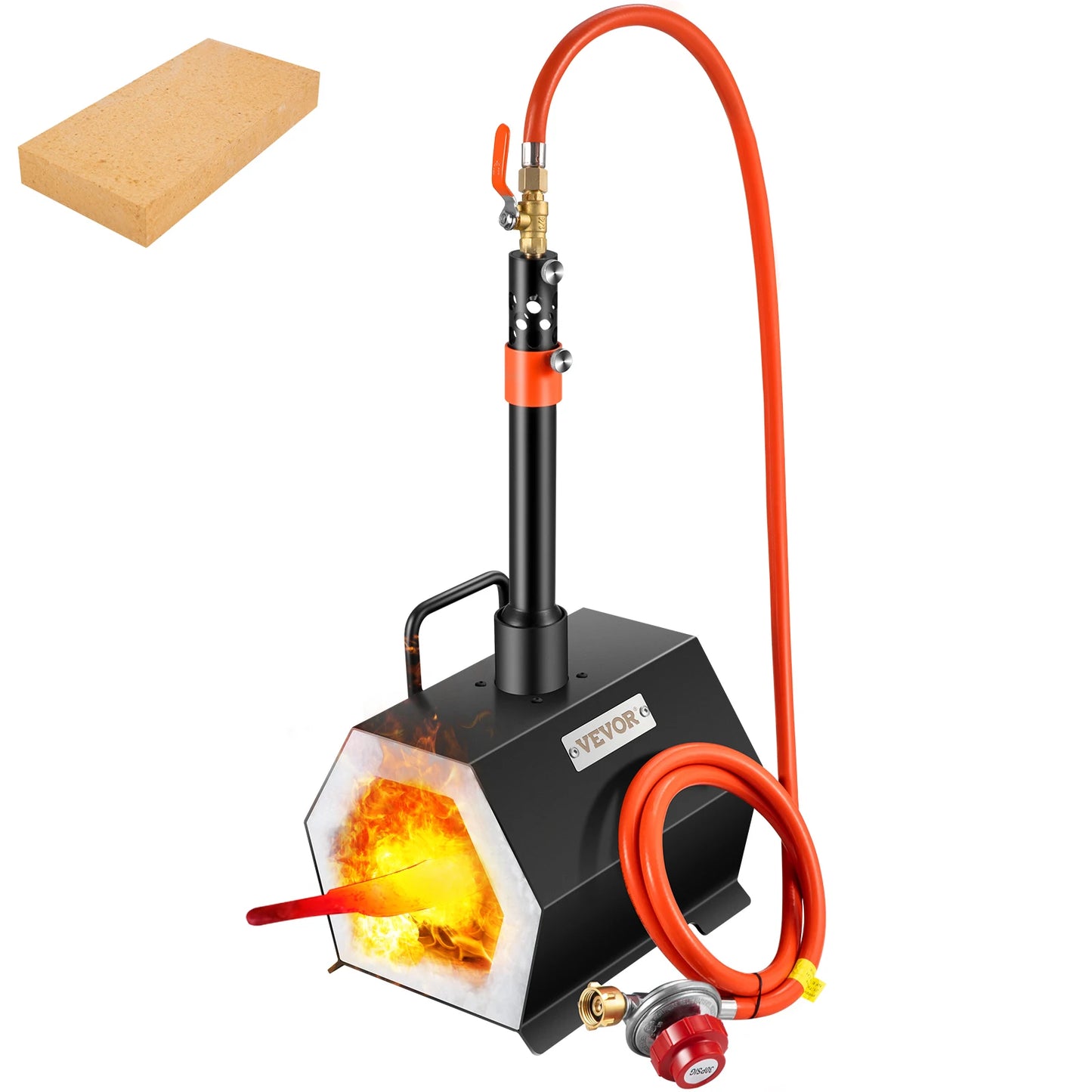 SucceBuy Propane Forge Portable Single Burner Tool and Knife Making Large Capacity Blacksmith Farrier Forges Gas Forging Tools