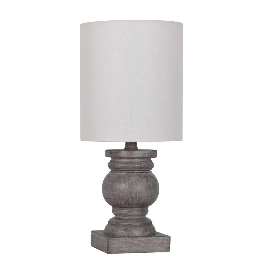 Mini Lamp Weathered Wood Finish Home Office Desk Table Light Easy On Off Switch Ideal Living Room Bedroom Kitchen