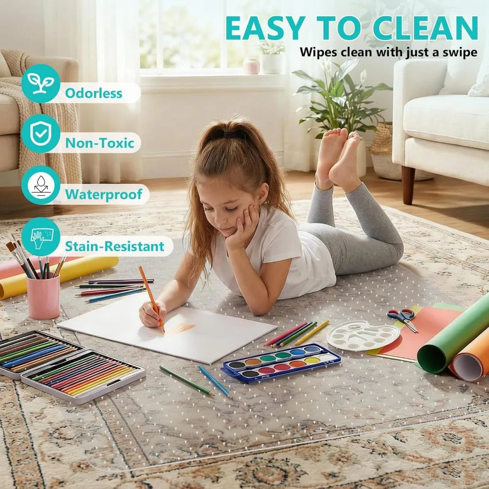 Heavy Duty Clear Chair Mat for Low Pile Carpeted Floors 36x48 with Lip Smooth Rolling Desk Protection