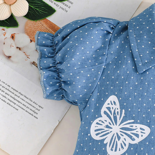 Toddler Girl Floral Print Ruffle Sleeve Romper with Matching Bow Headband and Sandals Set for Summer Beach Outings