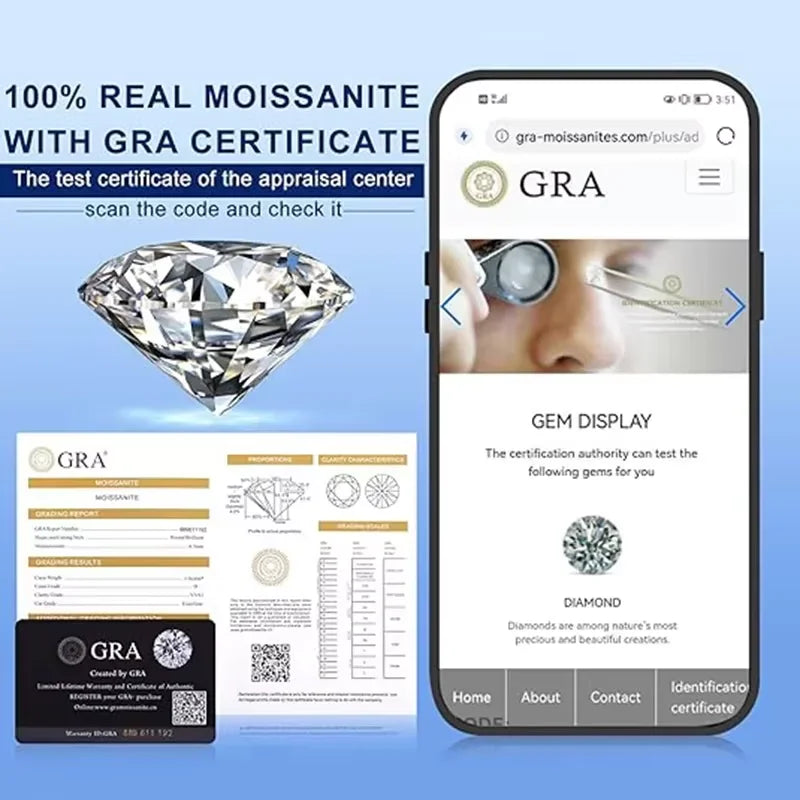 GIA certified 3-6.5 mm D-colour moissanite tennis ball necklace White gold plated 100% 925 Sterling silver Wedding Jewellery