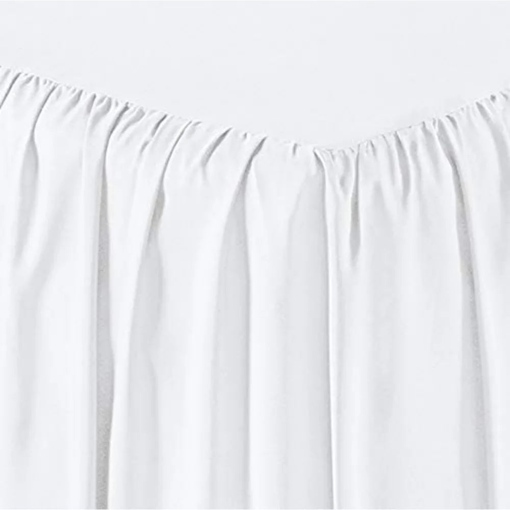 Ruffled Bed Skirt Classic Wrinkle Fade Resistant Machine Washable 16 Inch Drop Full White