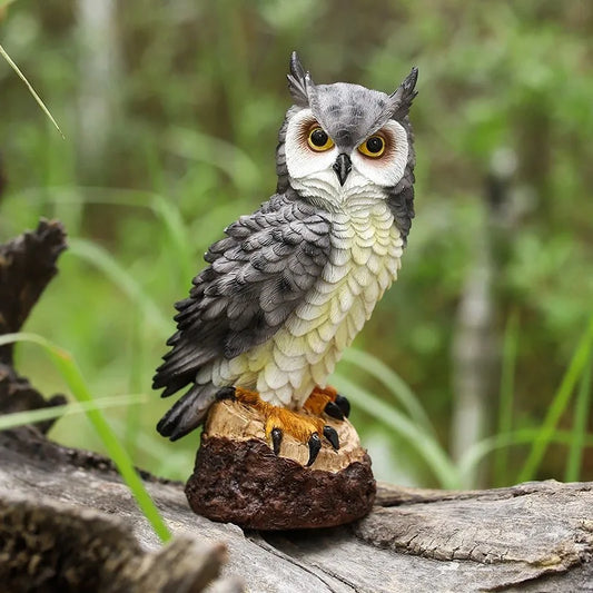 Resin Bionic Owl Figurine Outdoor Garden Porch Courtyard Decor Gift