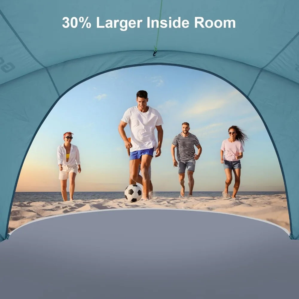 Beach Sun Shelter UPF50 UV Protection Lightweight Portable Shade Canopy Easy Setup for Family