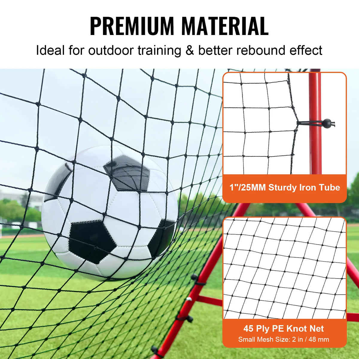 Portable Soccer Rebounder Net Adjustable Angle Football Training Goal