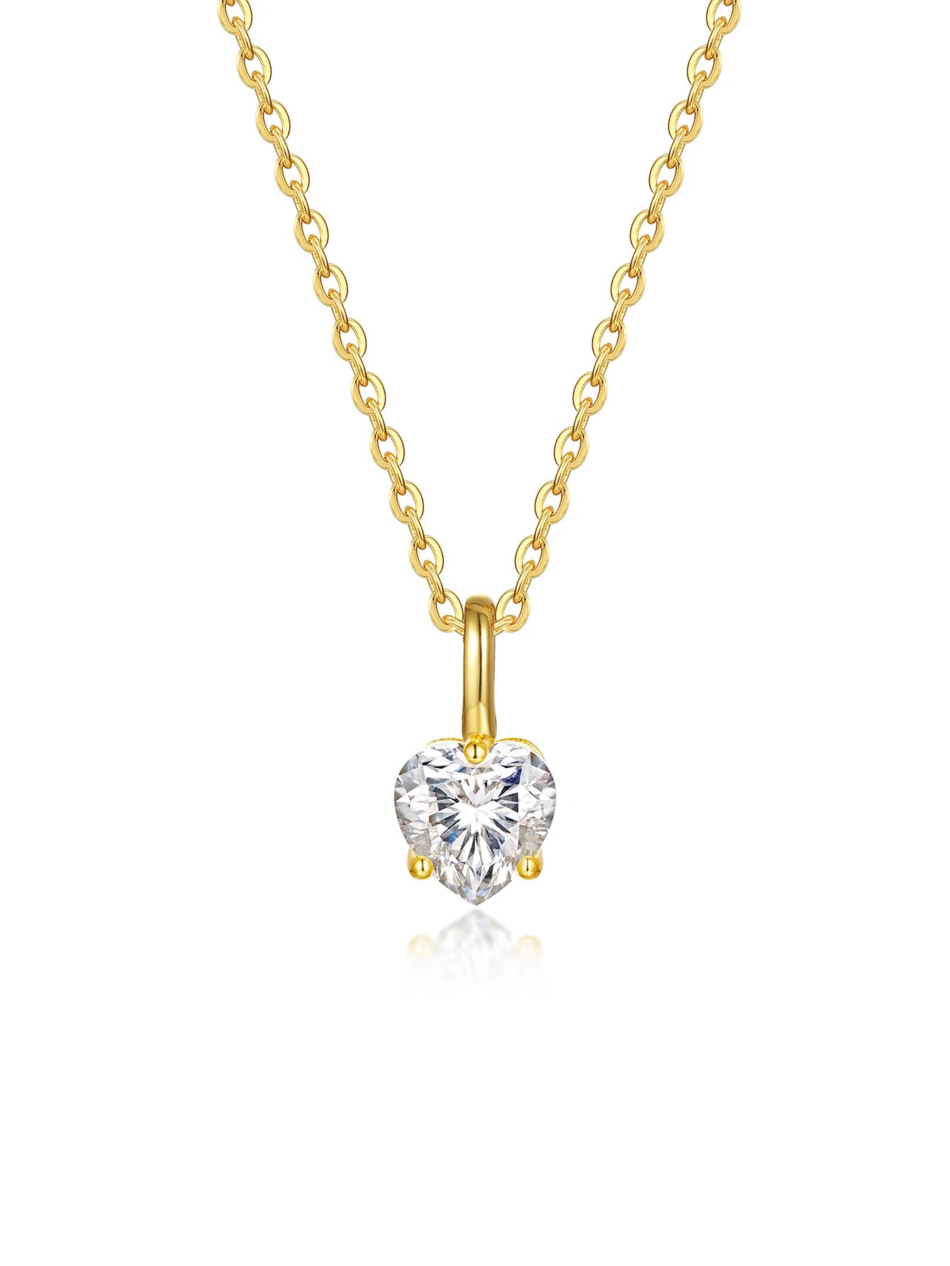 S925 Sterling Silver Heart-shaped 6*6mm 0.8CT Moissanite Pendant Exquisite Jewelry Plated with 18k Gold Suitable for Gift Giving