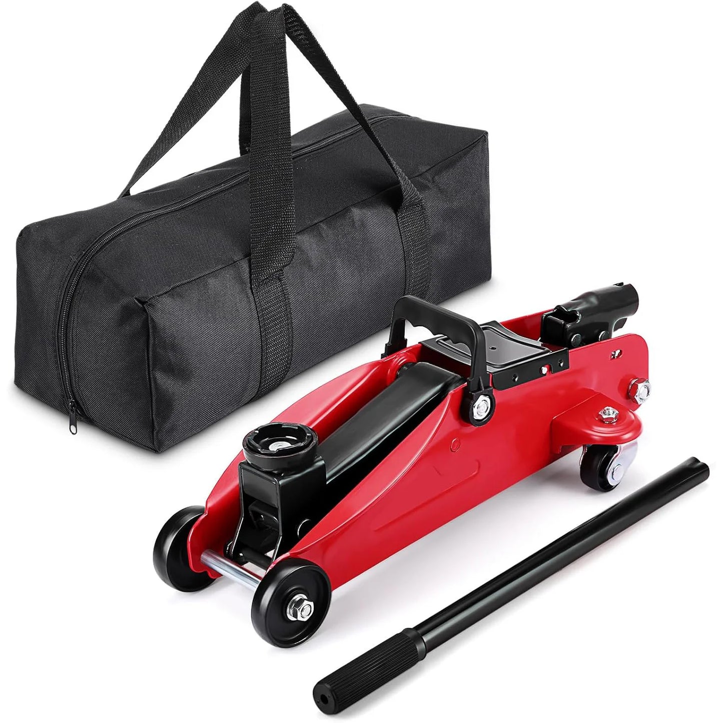2 Ton Low Profile Floor Jack Heavy Duty With Single Piston Quick Lift Pump Steel Car Jack Adjustable Height 3.35"-13"