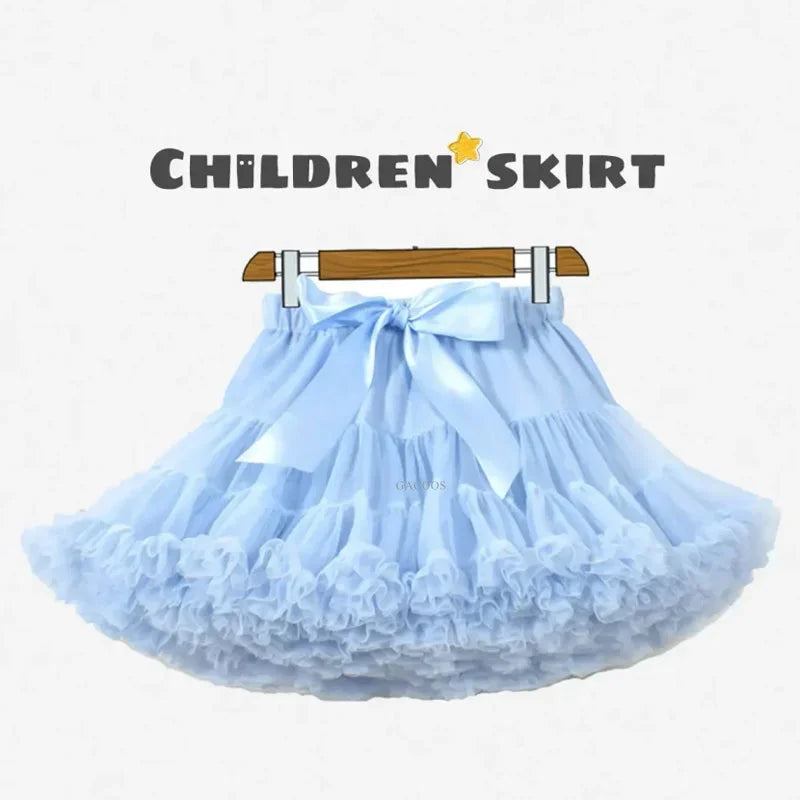 Girls Tutu Skirts Black Fluffy Toddler Tulle Princess Ball Gown Pettiskirt Ballet Party Dance Rainbow Tulle Skirts Girls Clothes