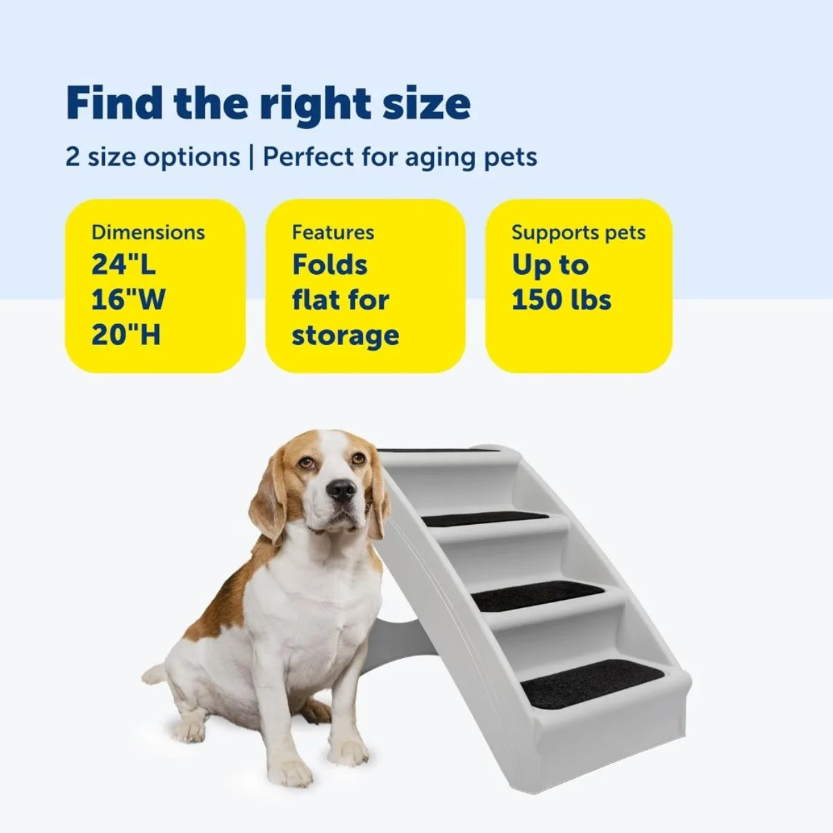 Foldable Dog Steps 20 Inch for Bed Couch Car Indoor Outdoor Use Portable Pet Stairs