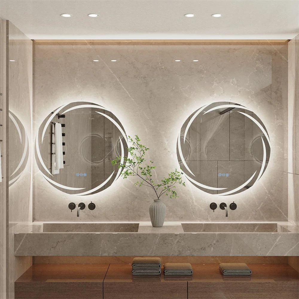 LUVODI 80CM LED Backlit Bathroom Mirror with Defogger and Touch Sensor