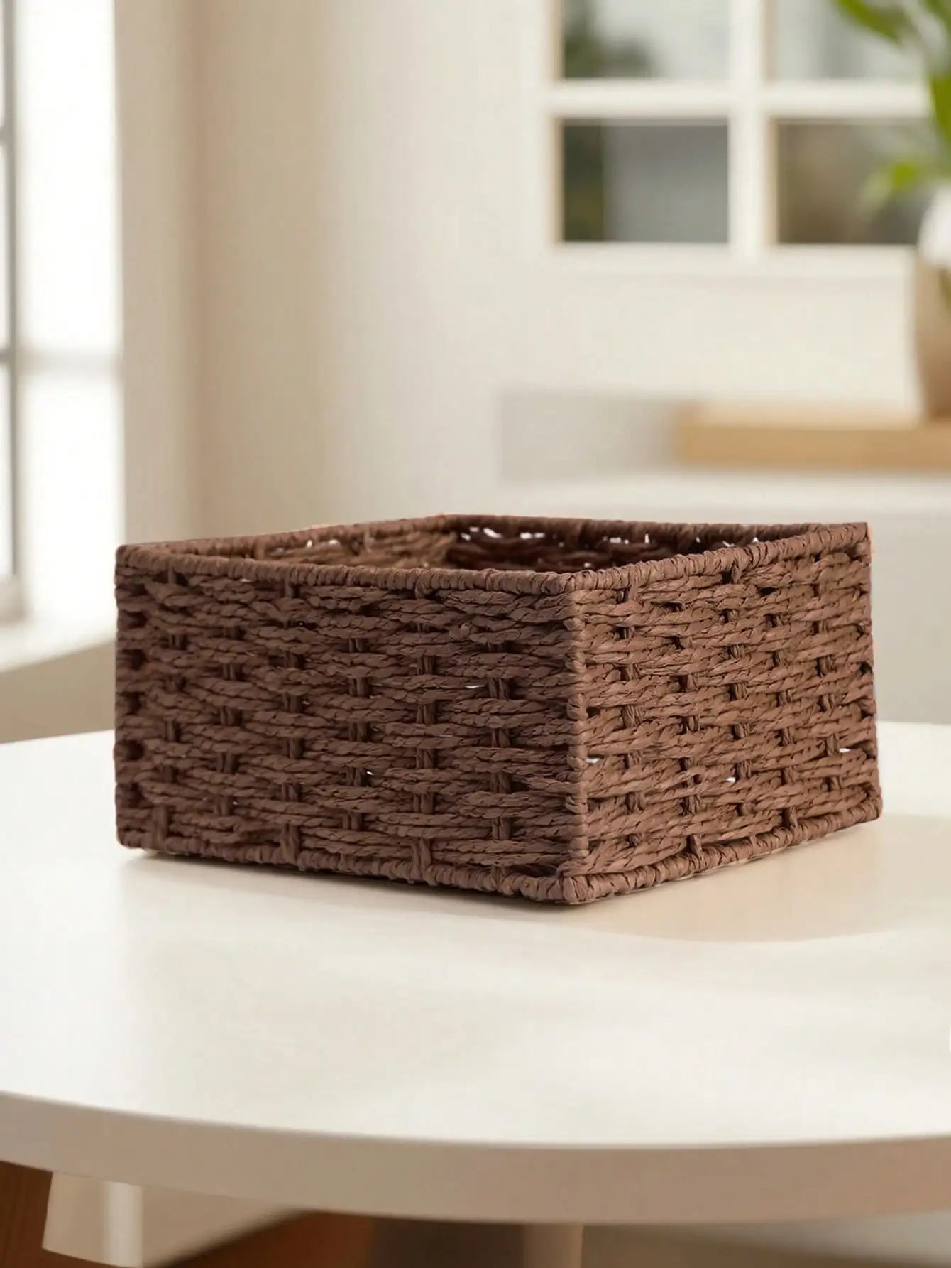 1pc/3pcs Desktop Storage Box, Handmade Rattan Woven Organizer Tray For Cosmetics, Keys, Snacks, Home Living Room, Bedroom, Study, Office, S/M/L Sizes Available,For Back To School