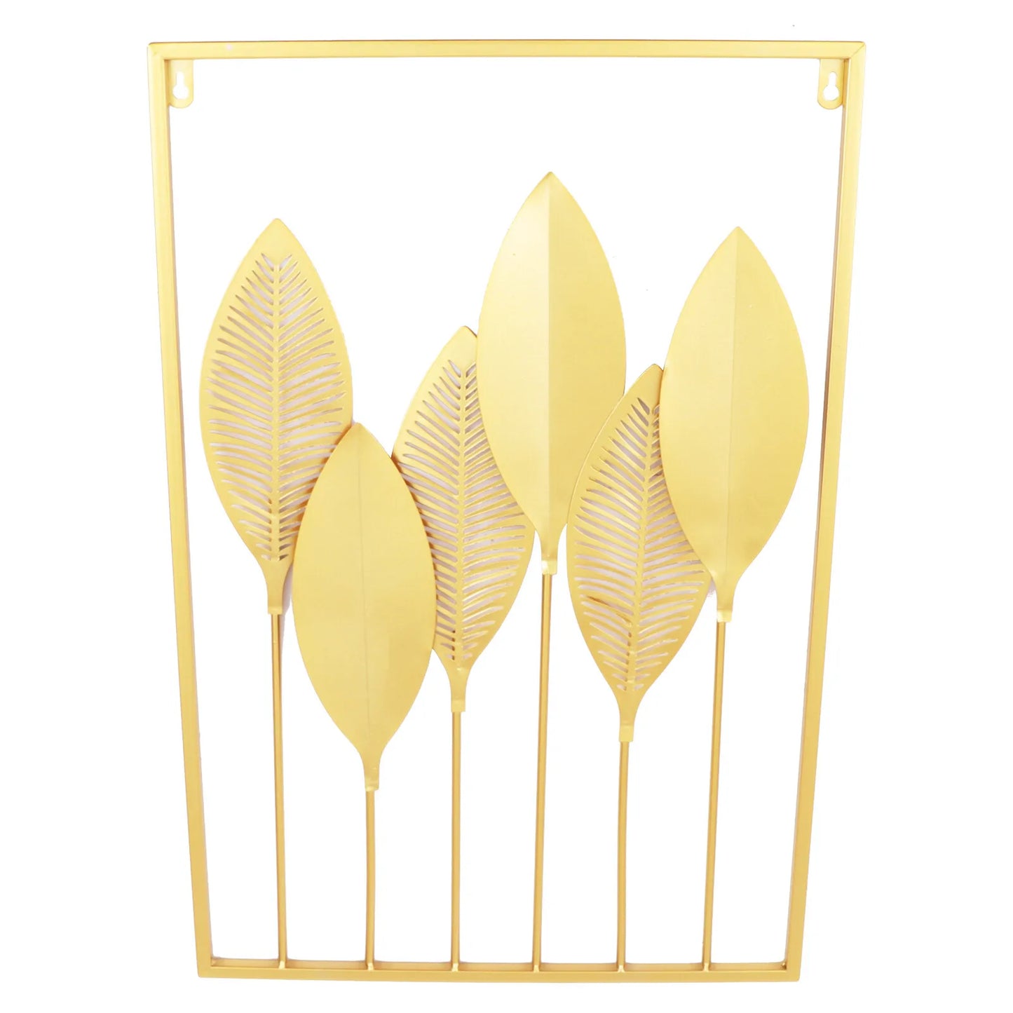 3-Piece Gold Leaf Wall Art Set, 3D Hollow Iron Panel Decor, Modern Abstract Leaf Design for Living Room Bedroom