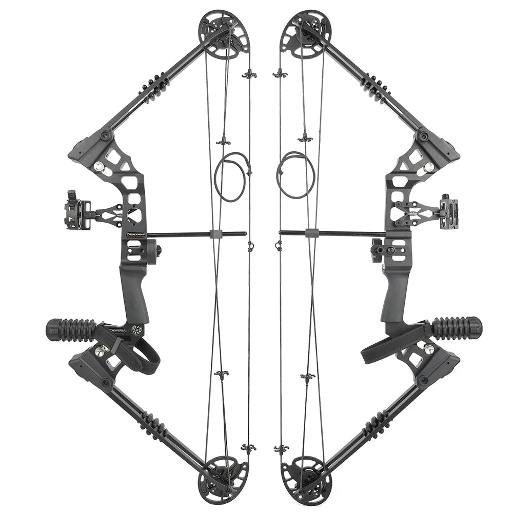 Adjustable Compound Bow Arrow Set with Spine 500 Carbon Arrows 20-70lbs 320FPS High-Strength Alloy Handle RH/LH for Adults Beginners Hunting Shooting Target Practice Outdoor Accessories