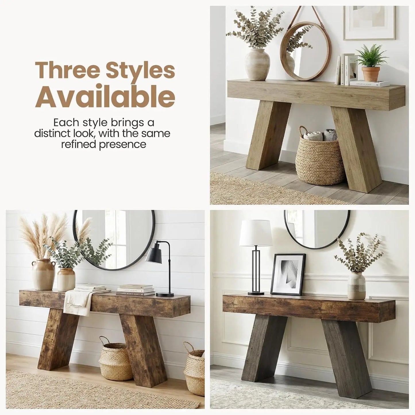 63-Inch Long Console Table with Storage Drawers, Wood Grain Sofa Table Behind Couch, for Entryway, Entrance,, Customized