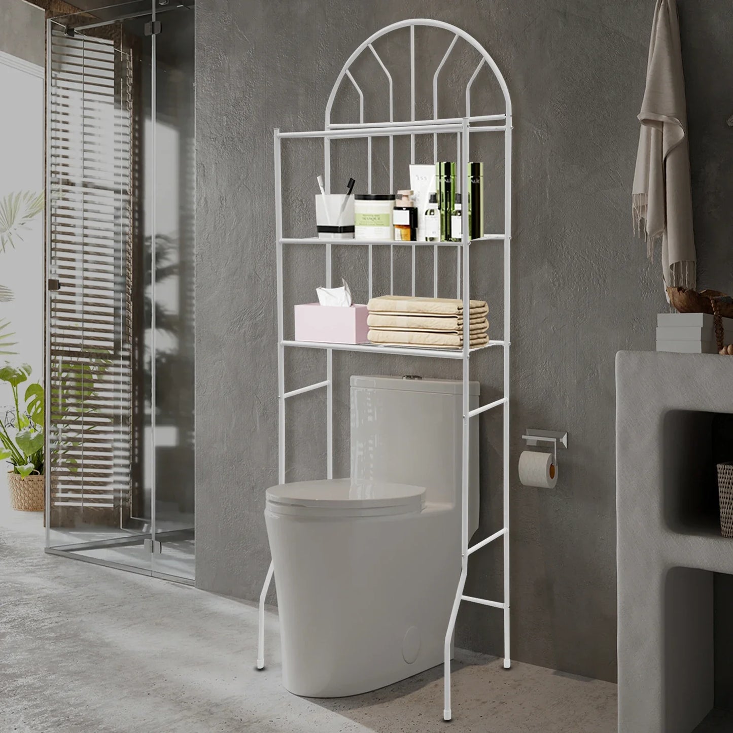 Over The Toilet Storage Rack Shelves Bathroom Organizer Shelf Space Saver 3 Tier