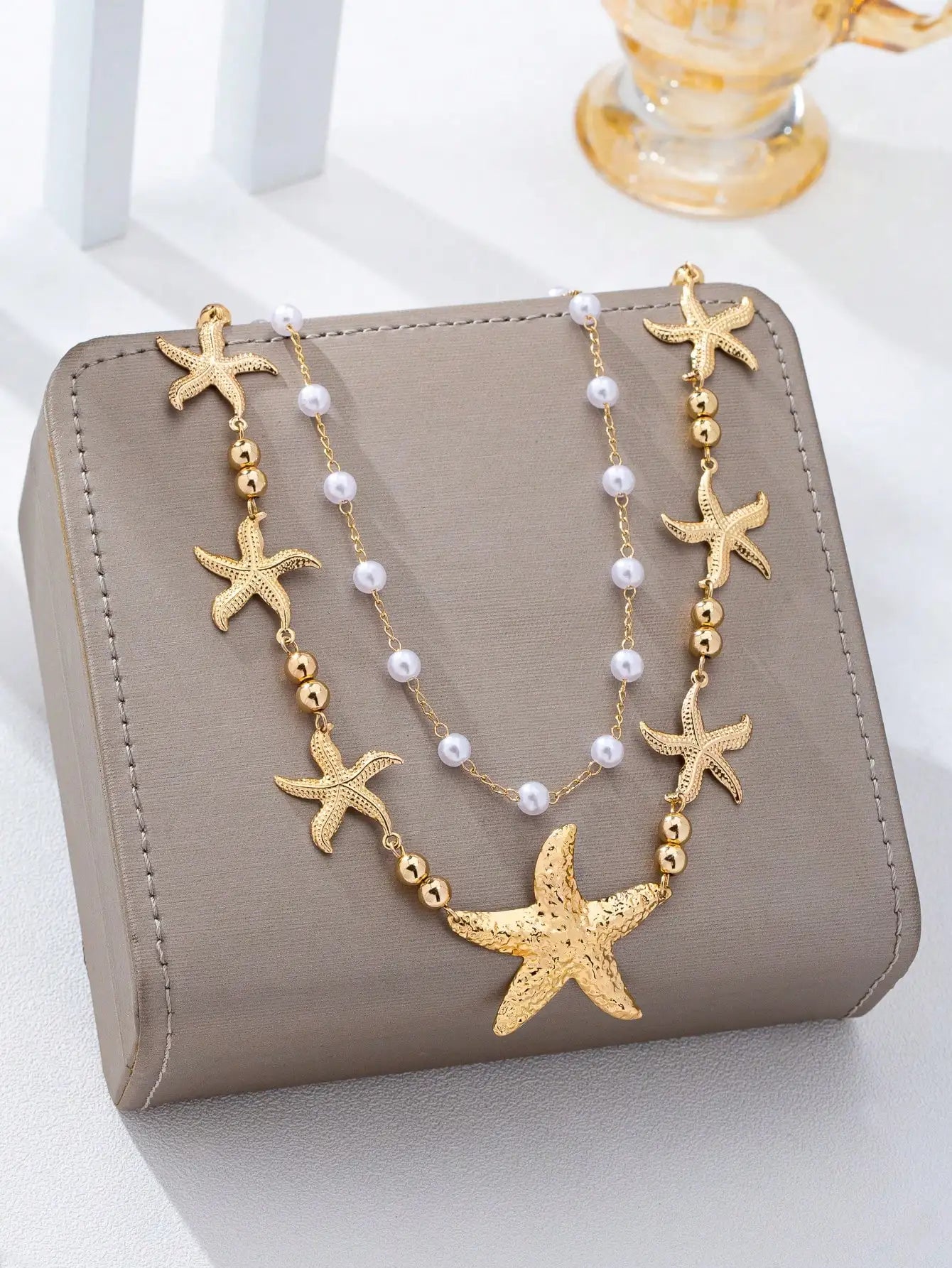 2pcs Bohemian Style Ocean Series Shell & Starfish Beaded Waist Chain For Women