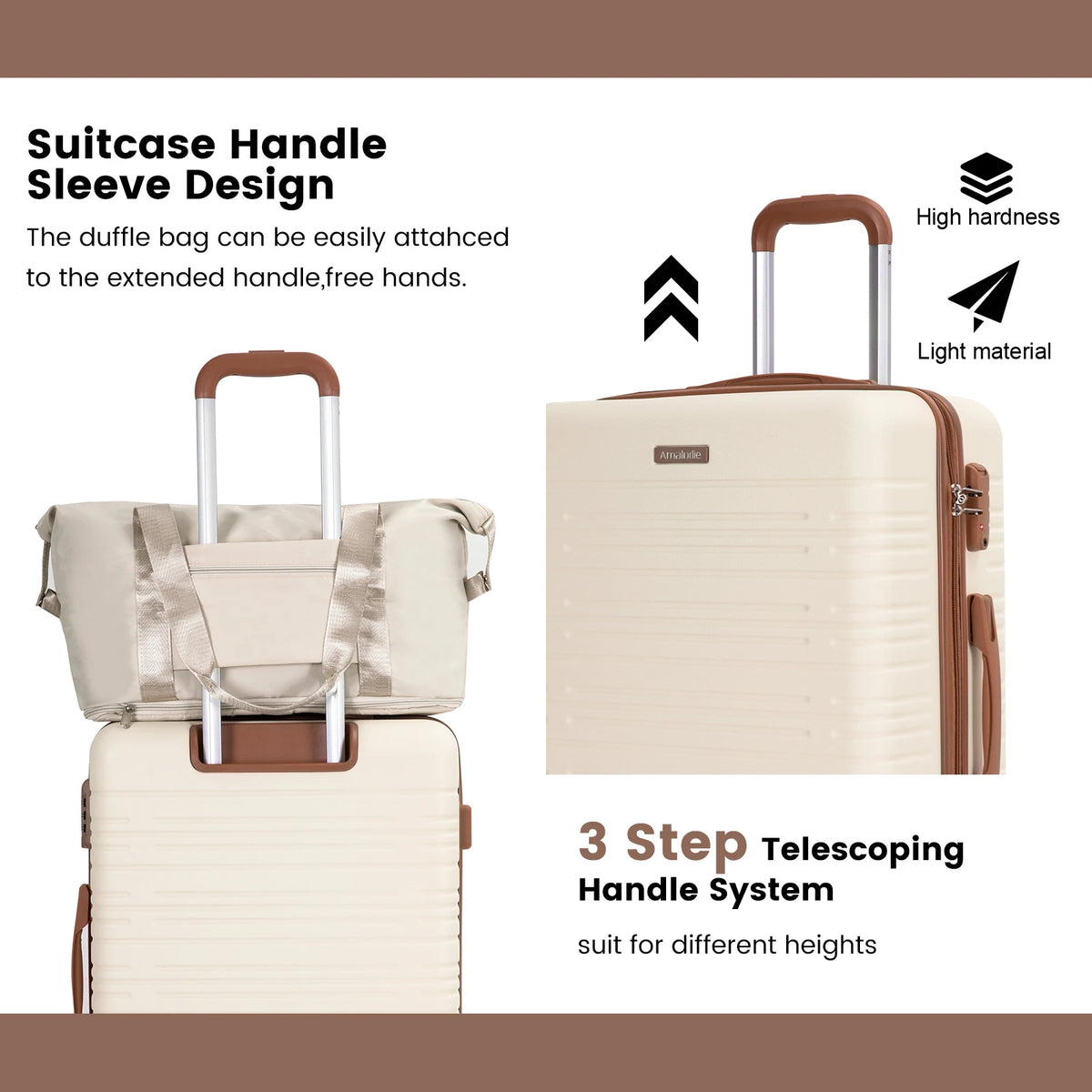 Luggage Sets 6 Piece, Suitcases with Double Spinner Wheels and TSA Lock, Hardcase 6 Set 16/20/24/28 Luggage with Travel Duffle Bag