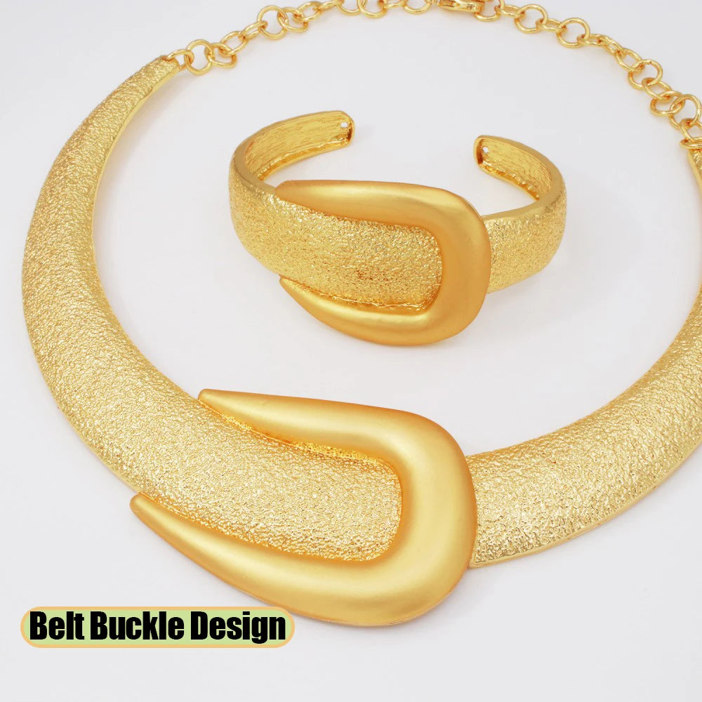 GZJPEI 4 Pcs/set Fashion Women Jewelry Set Hight Quality 18K Gold Plated Bamboo Joint Design Jewelry Lady Birthday Gift