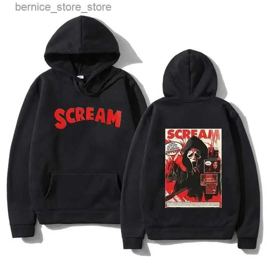 2025 Autumn and Winter New Couple Hip Hop Classic Simple Ghostface Hoodie Harajuku Street Fashion Warm Sweatshirt
