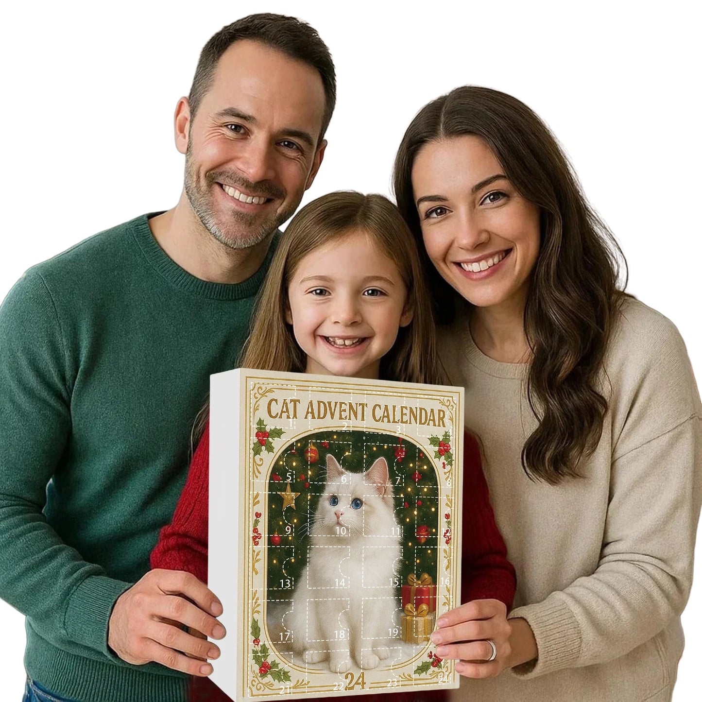 2025 Cat Christmas Countdown Calendar with 24 Ornament 24 Days Christmas Countdown Calendar Xmas Advent Calendar for Xmas Gifts