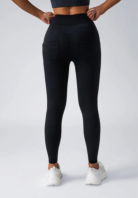 US Local Women's High Waist Yoga Pants Leggings With Pockets,High Waist Tummy Control Non-See Through Workout Pants