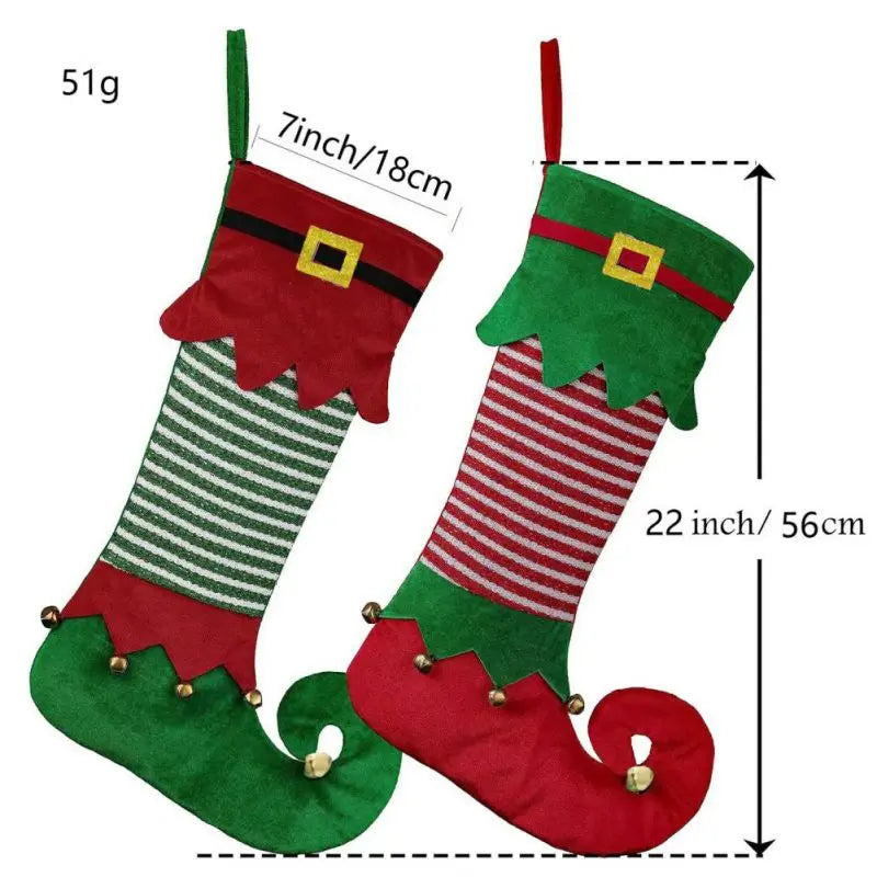 Hanging Christmas Stockings Gift Bag Boots Candy Bag Sock Noel Candy Bag Fireplace Xmas Tree Pendant Sock New Year Navidad Decor
