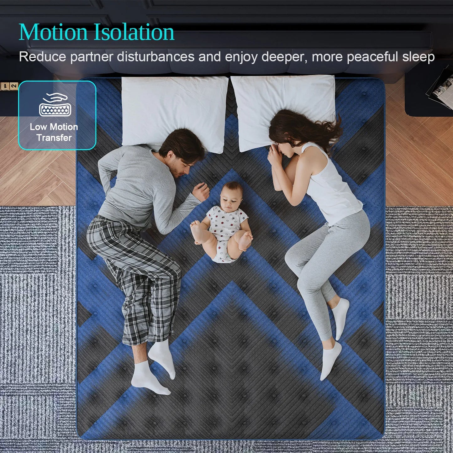 Twin Full Queen King Mattress in A Box, 12/14 Inch Hybrid Memory Mattresses Euro Top Medium Firm for Back & Lumbar Support