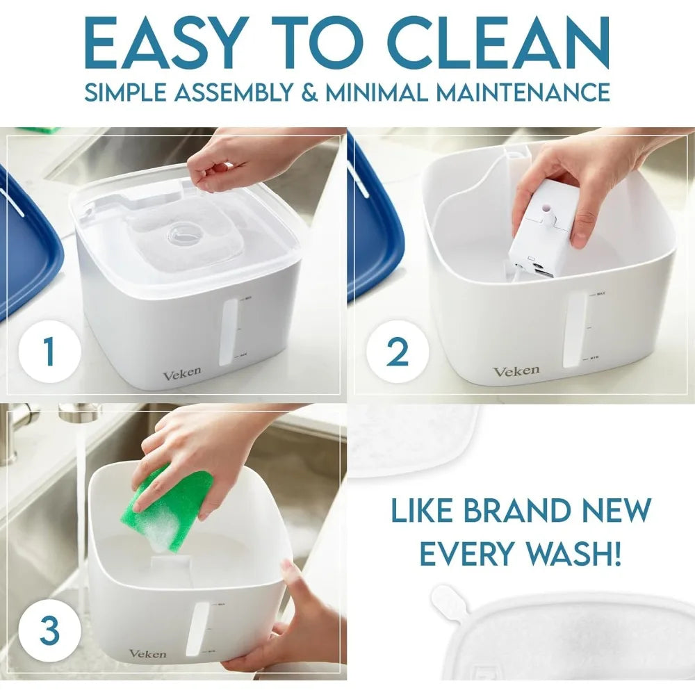Innovation Award Winner 95oz Pet Fountain Automatic Water Dispenser with Replacement Filters for Cats and Dogs