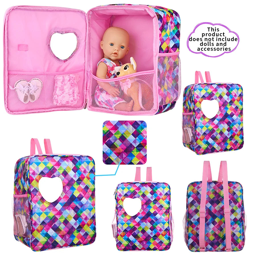 Doll house Furniture Travel for Case Bag for 18inch Girl Ball Joint Doll Props Accessory Kiddie Backpack Cartoon Travel Hand Bag